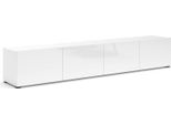 Dmora Mobile Porta Tv Ame 38X225X39H Cm Bianco Lucido, 4 Ante Italy
