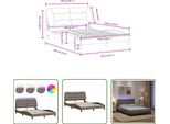 The Living Store Struttura Letto Con Tessuto Led Taupe 140X190 Cm