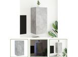 The Living Store Parete Tv Con Luci Led Grigio Cemento 40,5X35X80 Cm