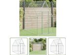 The Living Store Gabbia Per Polli Silver 200X100X190 Cm Acciaio Zincato