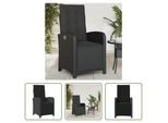The Living Store Poltrona Da Giardino Con Poggiapiedi Regolabile In Poly Rattan Nero