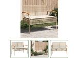 The Living Store Panca Da Giardino Con Cuscini Beige Poly Rattan Legno Di Acacia