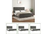 The Living Store Struttura Letto Con Testiera Grigio Scuro 160X200 Cm In Velluto