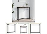 The Living Store Consolle In Rovere Fumé 75X19,5X75 Cm Materiale In Legno