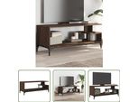 The Living Store Mobile Tv Effetto Rovere Marrone 102X40X41 Cm Materiale Legno Acciaio