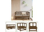 The Living Store Divani Angolari Da Giardino 2 Pz. Legno Di Pino Massiccio Marrone Miele