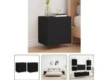 The Living Store Pareti Tv 2 Pezzi Nero 40,5X30X40 Cm Materiale Legno