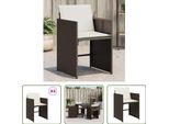 The Living Store Sedie Da Giardino Con Cuscini 4 Pz. Poli Rattan Marrone