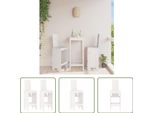 The Living Store Sgabello Da Bar 2 Pz. Bianco 40X42X120 Cm In Legno Di Pino Massiccio