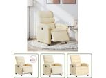 The Living Store Recliner Elettrico In Tessuto Crema