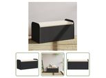 The Living Store Panca Con Contenitore E Cuscini Nero 115X51X52 Cm Poly Rattan