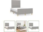 The Living Store Struttura Letto Con Testiera In Tessuto Grigio Chiaro 120X190 Cm