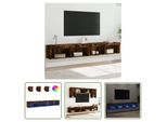 The Living Store Mobili Tv Con Luci Led 2 Pz. Rovere Fumé 100X30X30 Cm