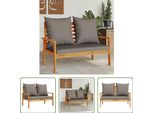 The Living Store Divano Da Giardino 120 Cm Con Cuscini In Legno Massiccio Di Acacia