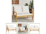 The Living Store Divano Da Giardino 120 Cm Con Cuscini In Legno Massiccio Di Acacia