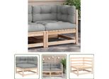 The Living Store Divano Angolare Da Giardino Con Cuscini In Legno Di Pino Massiccio