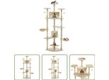 The Living Store Tiragraffi Per Gatti In Sisal 203 Cm Beige E Bianco