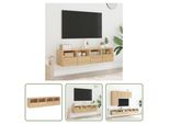 The Living Store Pareti Tv 2 Pezzi Rovere Sonoma 60X30X30 Cm Materiale In Legno