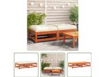 The Living Store Sgabello Da Giardino Con Cuscino 2 Pz. Legno Di Pino Massiccio Marrone Cera