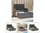 The Living Store Panca Da Giardino Con Cuscini E Sgabello In Poly Rattan Grigio