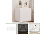 The Living Store Pensili Tv Con Luci Led 2 Pz. Bianco 40,5X35X40 Cm