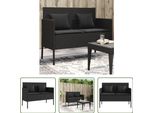 The Living Store Panca Da Giardino Con Cuscini In Poly Rattan Nero