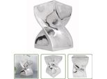 The Living Store Sgabello/Tavolino Twisted Shape Argento Alluminio