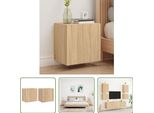 The Living Store Pareti Tv 2 Pezzi Rovere Sonoma 40,5X30X40 Cm Materiale In Legno
