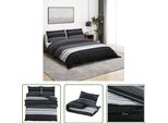 The Living Store Set Di Biancheria Da Letto Bianco E Nero 240X220 Cm In Cotone