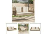 The Living Store Panca Sospesa Con Cuscini Beige 119X56X48 Cm Poly Rattan