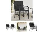 The Living Store Sedie Da Giardino Con Cuscino 2 Pezzi Nero Poly Rattan