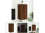 The Living Store Parete Tv Con Luci Led Effetto Rovere Marrone 40,5X35X80Cm