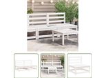 The Living Store Divani Da Giardino Senza Braccioli 2 Pz. Bianco 70X70X67 Cm In Legno Di Pino