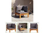 The Living Store Divano Angolare Da Giardino Con Cuscini In Legno Massiccio Di Acacia