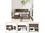 The Living Store Divano Da Giardino A L Con Tavolo E Cuscini In Poly Rattan Marrone