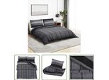 The Living Store Set Di Biancheria Da Letto Grigio Scuro 260X240 Cm In Cotone