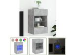 The Living Store Parete Tv Con Luci Led Grigio Cemento 40X30X60,5 Cm