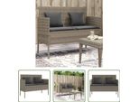 The Living Store Panca Da Giardino Con Cuscini In Poly Rattan Grigio