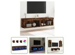 The Living Store Mobili Tv Con Luci Led 2 Pz. Rovere Fumé 60X30X30 Cm