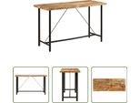 The Living Store Tavolo Da Bar 180X70X107 Cm In Legno Massiccio Di Mango E Ferro