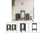 The Living Store Sgabello Da Bar 2 Pz. Grigio 40X36X75 Cm In Legno Di Pino Massiccio
