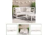 The Living Store Divano Da Giardino A 2 Posti In Legno Di Pino Massiccio Bianco