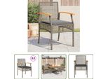 The Living Store Sedie Da Giardino Con Cuscini 4 Pz. Legno Di Acacia In Poly Rattan Grigio