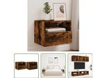 The Living Store Pensili Tv 2 Pz. Rovere Fumé 40X30X30 Cm Materiale A Base Di Legno