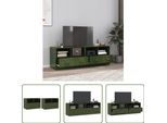 The Living Store Mobili Tv 2 Pz. Verde Oliva 67X39X44 Cm Acciaio