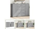 The Living Store Credenze 2 Pz. Grigio Sonoma 60X31X84 Cm Materiale A Base Di Legno