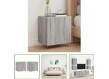 The Living Store Pensili Tv 2 Pz. Grigio Sonoma 40,5X30X40 Cmm Materiale Legno
