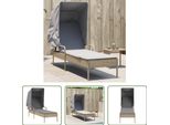 The Living Store Lettino Con Tetto In Poly Rattan Beige