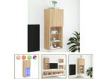 The Living Store Mobile Tv Con Luci Led Rovere Sonoma 40,5X30X102 Cm