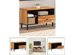 The Living Store Mobile Tv 80X33X46 Cm In Legno Massiccio Di Acacia